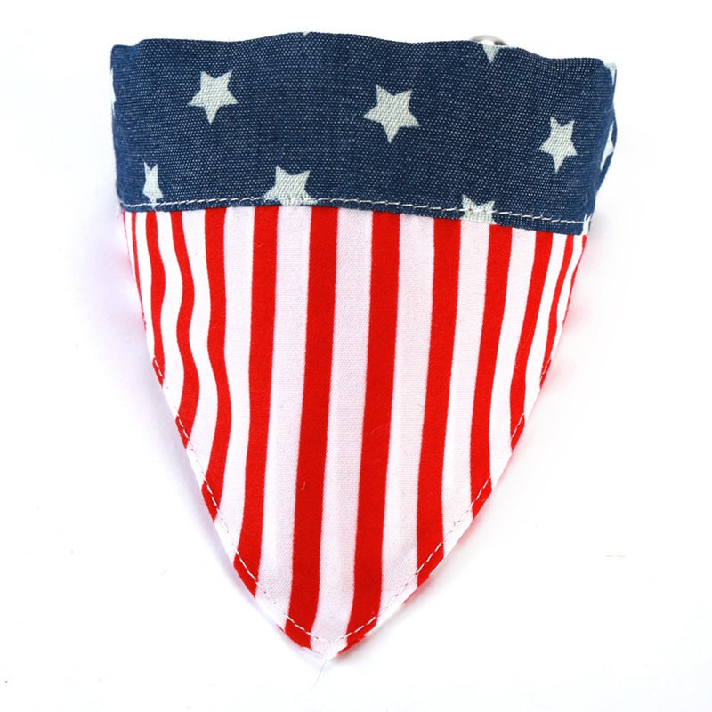 Multifunctional Buckle Bib Cotton Triangle Saliva Towel American Flag Pattern Collar Scarf Puppy Dress up Accessories for Pet Dog- Size - Image 3