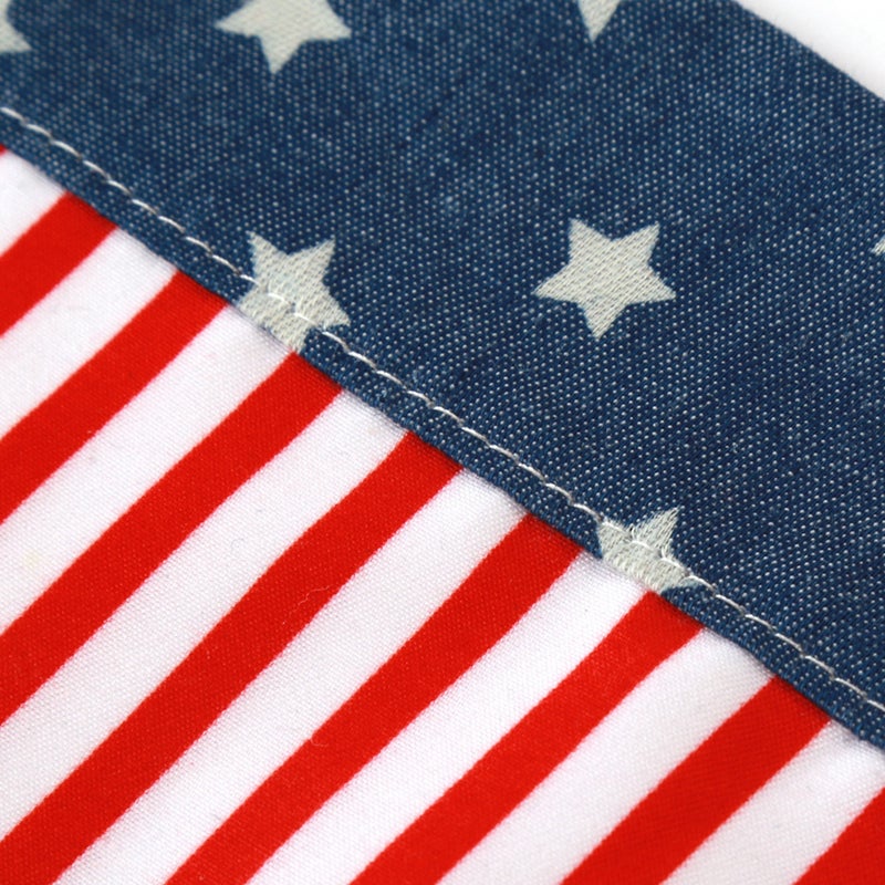 Multifunctional Buckle Bib Cotton Triangle Saliva Towel American Flag Pattern Collar Scarf Puppy Dress up Accessories for Pet Dog- Size - Image 2