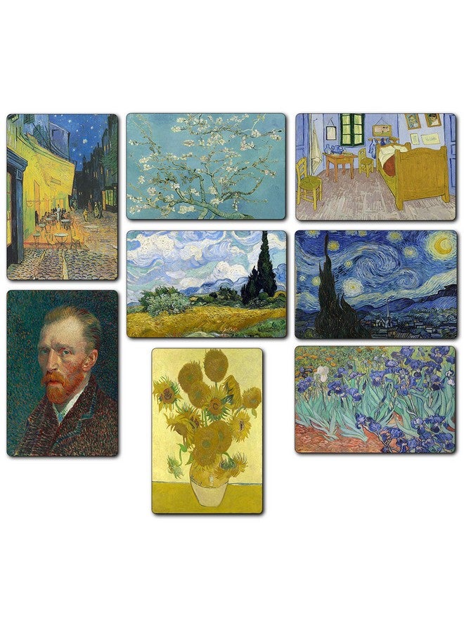 Windup Fridge Magnets Posters - Paintings of Vincent Van Gogh Art - 4 x 6 inch - Set of 8 - Image 1