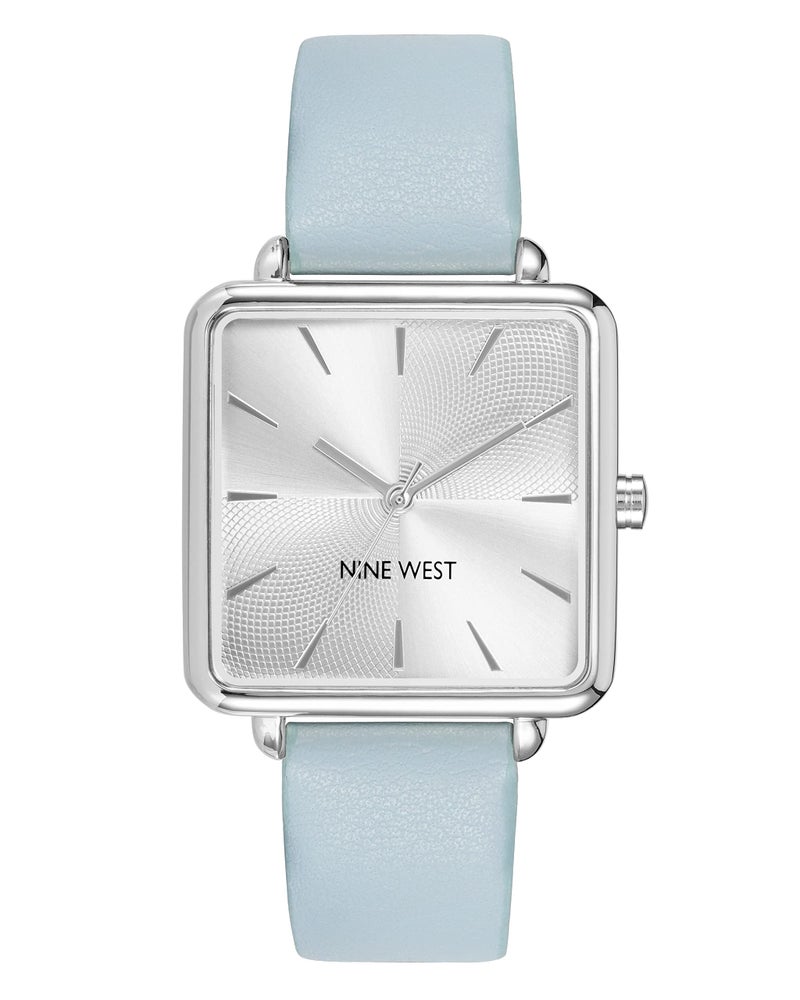 Nine West Women's Strap Watch, Light Blue/Silver, (NW/2671SVLB) - Image 1