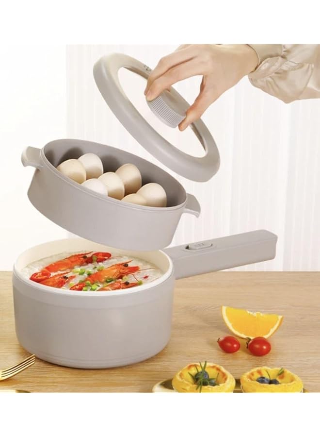 2L Electric Hot Pot With Steamer And Temperature Control Non Stick Electric Cooker Shabu Shabu Electric Skillet Frying Pan Electric Saucepan For Noodles Egg Steak Oatmeal And Soup - Image 1