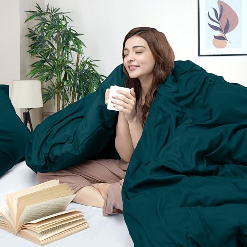 Utopia Bedding Duvet Cover King Size - 3 Piece with Zipper Closure - 1 Comforter Cover 104X90 Inches & 2 Pillow Shams 20X36 Inches (Teal) Comforter Not Included - Image 3
