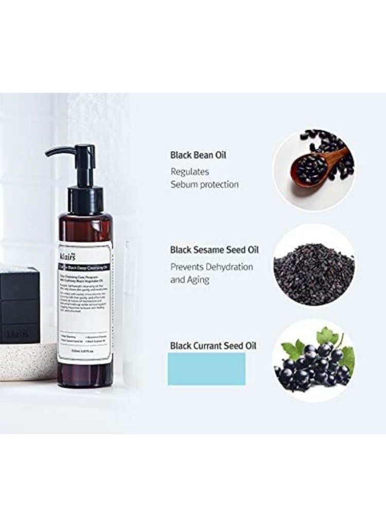 Klairs Clogged Pores & Waterproof Makeup Removal – Klairs Gentle Black Deep Cleansing Oil | Balancing, Purifying & Hydrating Cleanse - Image 3