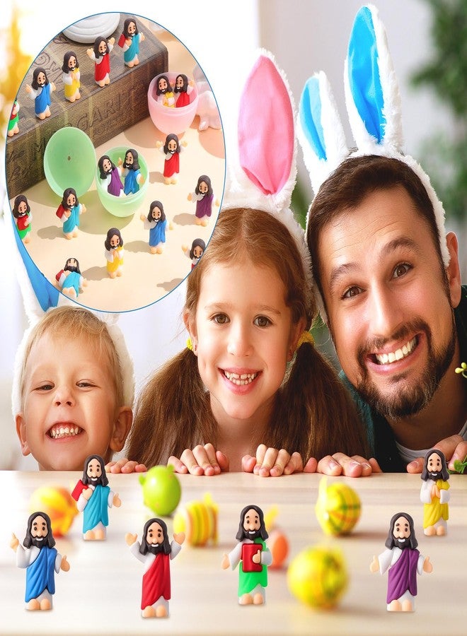 DoubleFill 48 Pcs Little Jesus Figures to Hide and Seek Small Rubber Jesus Toys for Religious Party Favors Easter Egg Stuffers Sunday School Baptism Gifts, 6 Styles - Image 4