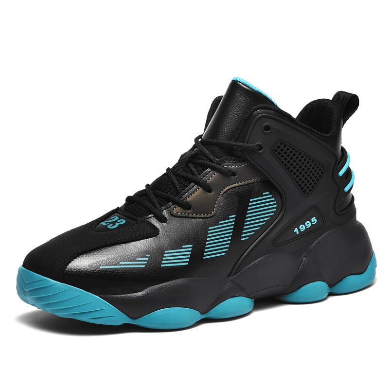 Fleece-Lined Cotton Shoes Students Practical Basketball Shoes Middle And Big Kids High-Top Casual Shoes Non-Slip Wear-Resistant Running Shoes For Men - Image 1