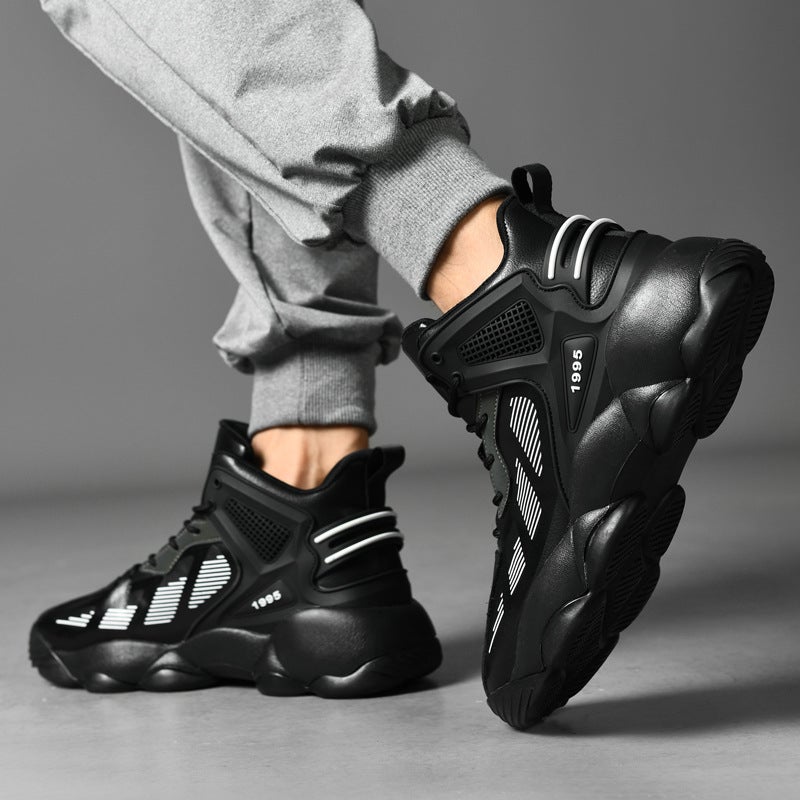 Fleece-Lined Cotton Shoes Students Practical Basketball Shoes Middle And Big Kids High-Top Casual Shoes Non-Slip Wear-Resistant Running Shoes For Men - Image 5