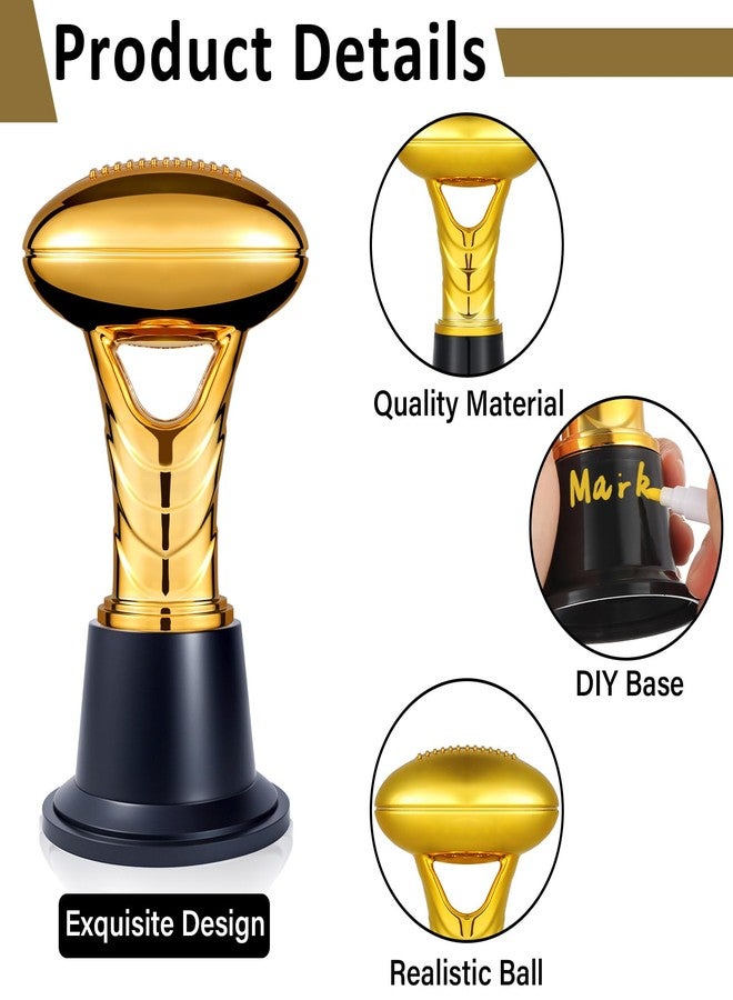 Conderyang 12PCS Small Gold Football Trophies 5.8 Inch Trophy Award Fantasy Football Medals for Team Mini Trophies Bulk Championship Game Day Participation Competitions Ceremony Party Favors - Image 3