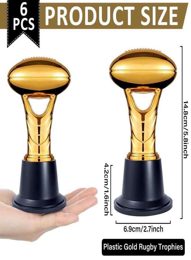 Conderyang 12PCS Small Gold Football Trophies 5.8 Inch Trophy Award Fantasy Football Medals for Team Mini Trophies Bulk Championship Game Day Participation Competitions Ceremony Party Favors - Image 2