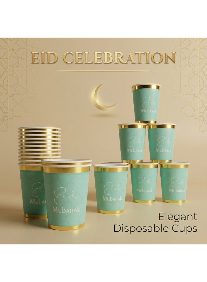 60 قطعة من أكواب رمضان الورقية ذات الجدار المزدوج، أكواب رمضان مبارك الورقية، 9 أونصة، أكواب عيد الفطر للاستخدام مرة واحدة - أكواب للاستخدام مرة واحدة لرمضان والعيد - Image 5