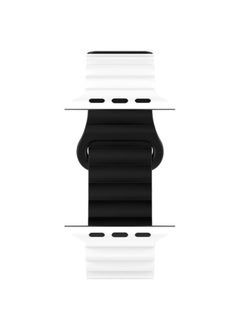 KENSUO Magnetic Bands Bracelet for Apple Watch Ultra/2 Band 49mm 45mm 44mm 46mm 42mm iWatch band 40mm 41mm 38mm Women/Men,Silicone Strap Sport Loop Wristbands for Apple Watch Series 10/9/8/7/6/5/4/3/2/SE，White and Black  - Image 5