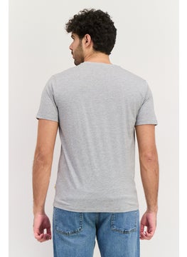 Gazzarrini Men Round Neck Graphic Print Short Sleeves T-shirt, Grey  - Image 3