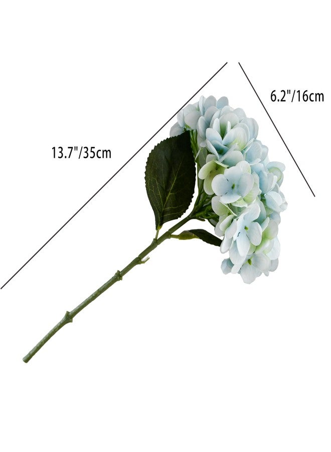 Mandy's 3 Stems Light Blue Artificial Hydrangea Flowers – 13.7” Realistic Silk Bouquet for Easter Decorations Centerpieces, Wedding & Home Decor - Image 2