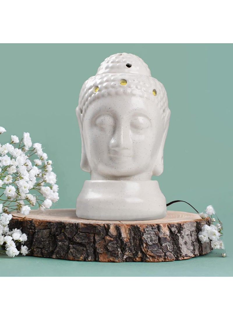 Medhini Medhini by Earth Store Buddha Ceramic Aroma Diffuser Electric Fragrance Humidifier Aroma Oil Burner for Office Home Dcor Aromatherapy White 