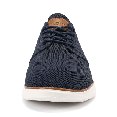 VILOCY Wide Width Shoes for Mens Fashion Dress Sneakers Casual Walking Shoes Business Oxfords Comfortable Breathable Lightweight Tennis Navy,US9 Wide EU42 - Image 2