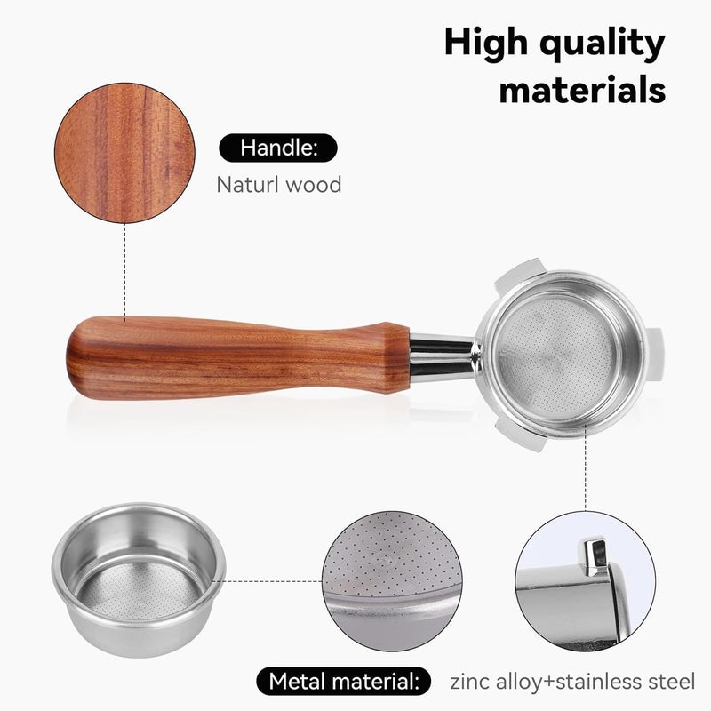 GreeSuit 54mm Bottomless Portafilter with Puck Screen Compatible for Breville Barista Espresso, 2Pack Stainless Steel Puck Screen for 54mm Bottomless Portafilter with Solid Wood Handle - Image 2