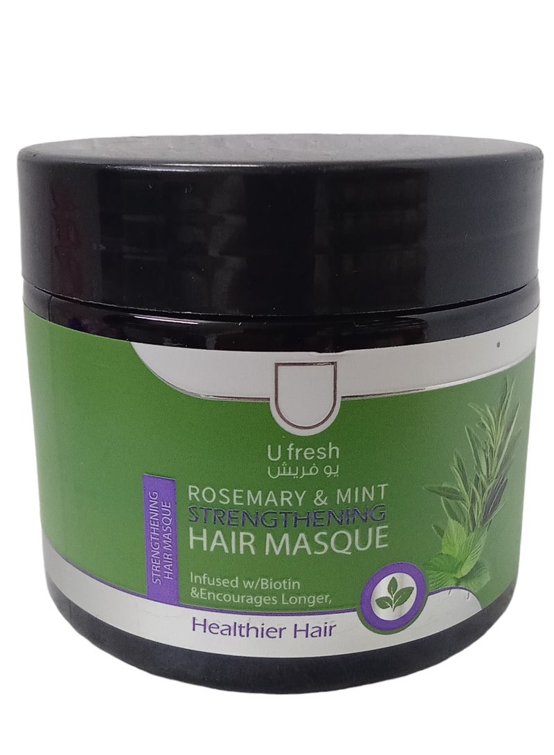 يو فريش ماسك تقوية الشعر بالنعناع والروز ماري360 جم