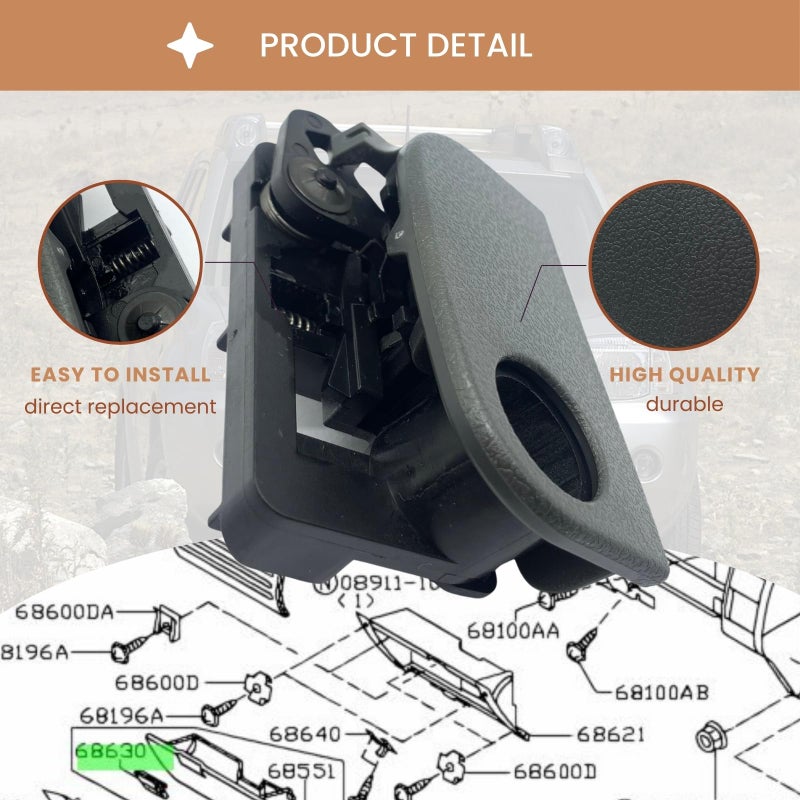 Suitable for Qijun 2003-2007 model glove box lock storage box cover lock (68630-EQ300) Black - Image 5
