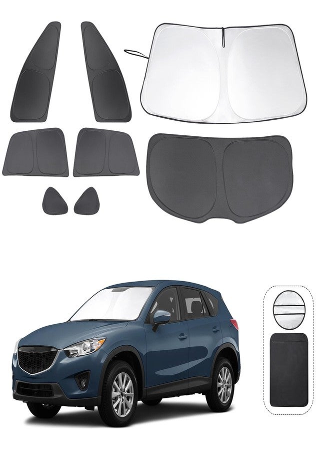 TINGLU ستائر نوافذ TINGLU لمازدا CX-5 موديلات 2013-2016، ملحقات جانبية للسيارة، نوافذ كاملة، مظلة مثلثة للزجاج الأمامي الخلفي، حماية من أشعة الشمس والأشعة فوق البنفسجية، وحماية من أشعة الشمس، مثالية للتخييم، والقيلولة، والاسترخاء، 8 قطع - Image 1