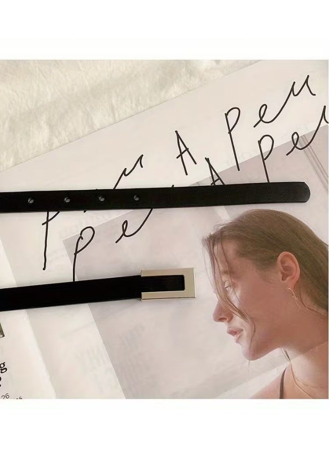 Goolsky Women's beltbelt - Minimalist Black Waist Cincher for Dresses, coats, Jeans - Formal & Casual Outfits - Everyday & Special Events Accessory - Women's Fashion Belt, Waist Belt, Stylish Outfit Enhancer, Elegant Buckle Design, Classic Belt Style, Durable Accessory, Smooth Finish Belt, Geometric Design, Highquality Accessory, Evening Wear - Image 3