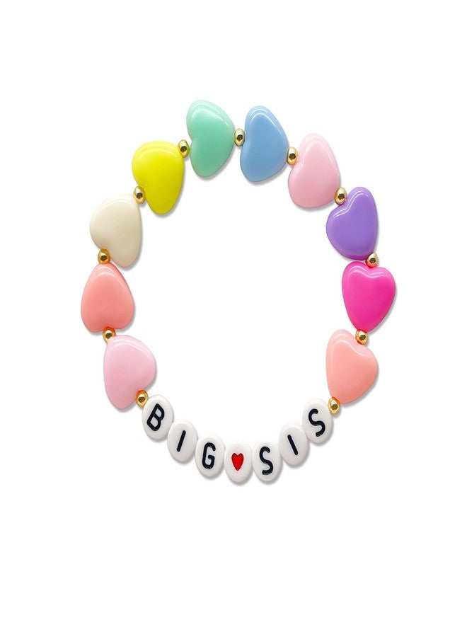 Waeceip Big Sister Little Sister Bracelet Colorful Heart Bracelet Letter Beads Bracelets Big Sisters Gifts from Sisters Jewelry for Women Friends Birthday Present (Big Sis) - Image 1