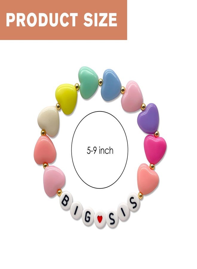 Waeceip Big Sister Little Sister Bracelet Colorful Heart Bracelet Letter Beads Bracelets Big Sisters Gifts from Sisters Jewelry for Women Friends Birthday Present (Big Sis) - Image 2