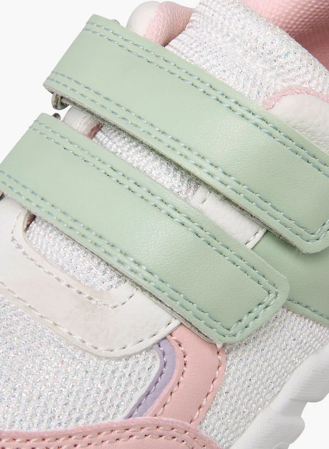بيرفيت Panelled Sneakers with Hook and Loop Closure