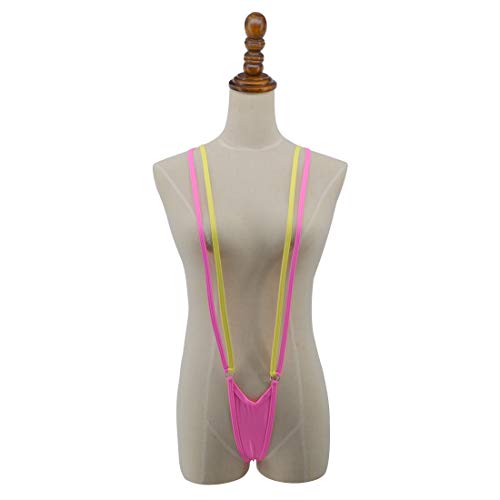SHERRYLO Slingshot Bikini for Women Topless G String Bottom Extreme Suspender Sling Micro Bikinis Pink Yellow - Image 3