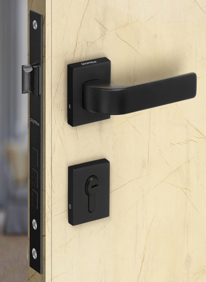 Plantex Triple Security Door Lock For Home/Main Door Lock Set With 3 Years Of Warranty/Mortise Lock For Door With Brass Lock Body & Cylinder(7107 - Black), Knob - Image 1