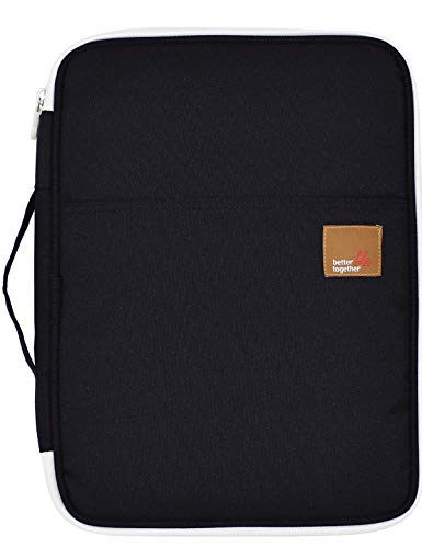 El-fmly Travel Document Organizer A4 Document Holder Zipper Portfolio Organizer Portable Folder Pouch for Office Business, Black - Image 1