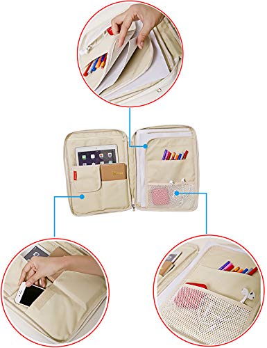 El-fmly Travel Document Organizer A4 Document Holder Zipper Portfolio Organizer Portable Folder Pouch for Office Business, Black - Image 5