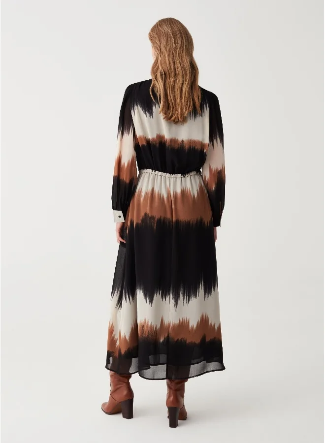 Ovs Long degradé dress with drawstring