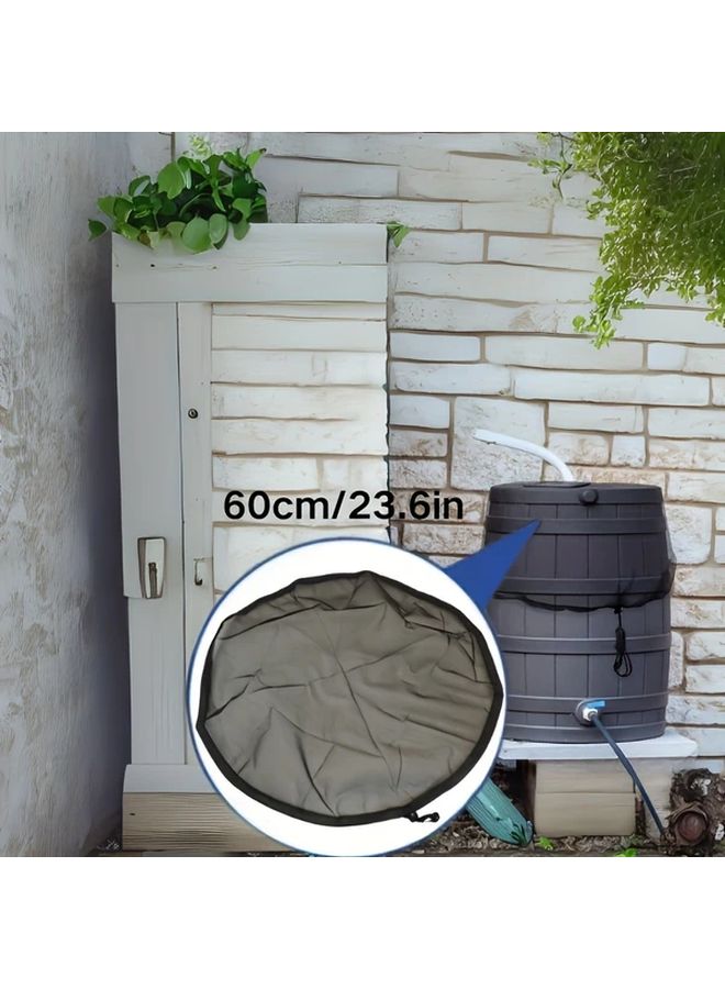 Adjustable Rain Bucket Mesh Cover With Drawstring Leaf Proof Garden Water Collection Lid 95cm - Image 4