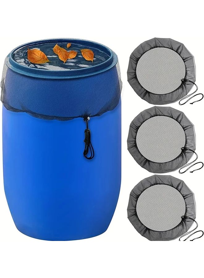 Adjustable Rain Bucket Mesh Cover With Drawstring Leaf Proof Garden Water Collection Lid 95cm - Image 2