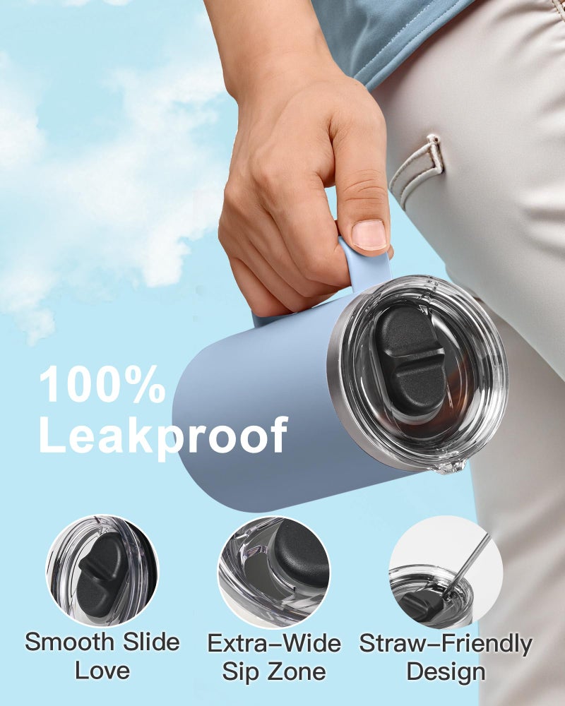 RAYMYLO Insulated Coffee Mug 24 oz, Double Wall Stainless Steel Coffee Mug with Lids, Leak-Proof & Detachable Slider Lid for Thorough Clean, Keeps Coffee Cold for 9 Hrs, Suitable for Camp Home Office - Image 3
