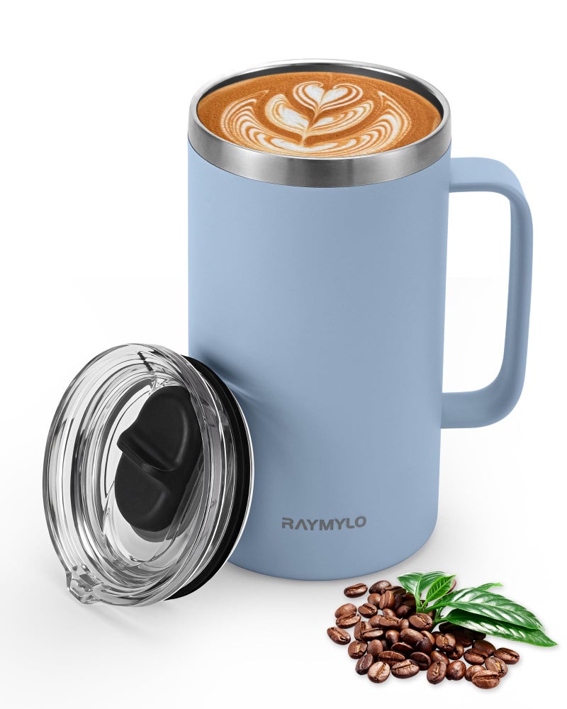 RAYMYLO Insulated Coffee Mug 24 oz, Double Wall Stainless Steel Coffee Mug with Lids, Leak-Proof & Detachable Slider Lid for Thorough Clean, Keeps Coffee Cold for 9 Hrs, Suitable for Camp Home Office - Image 1