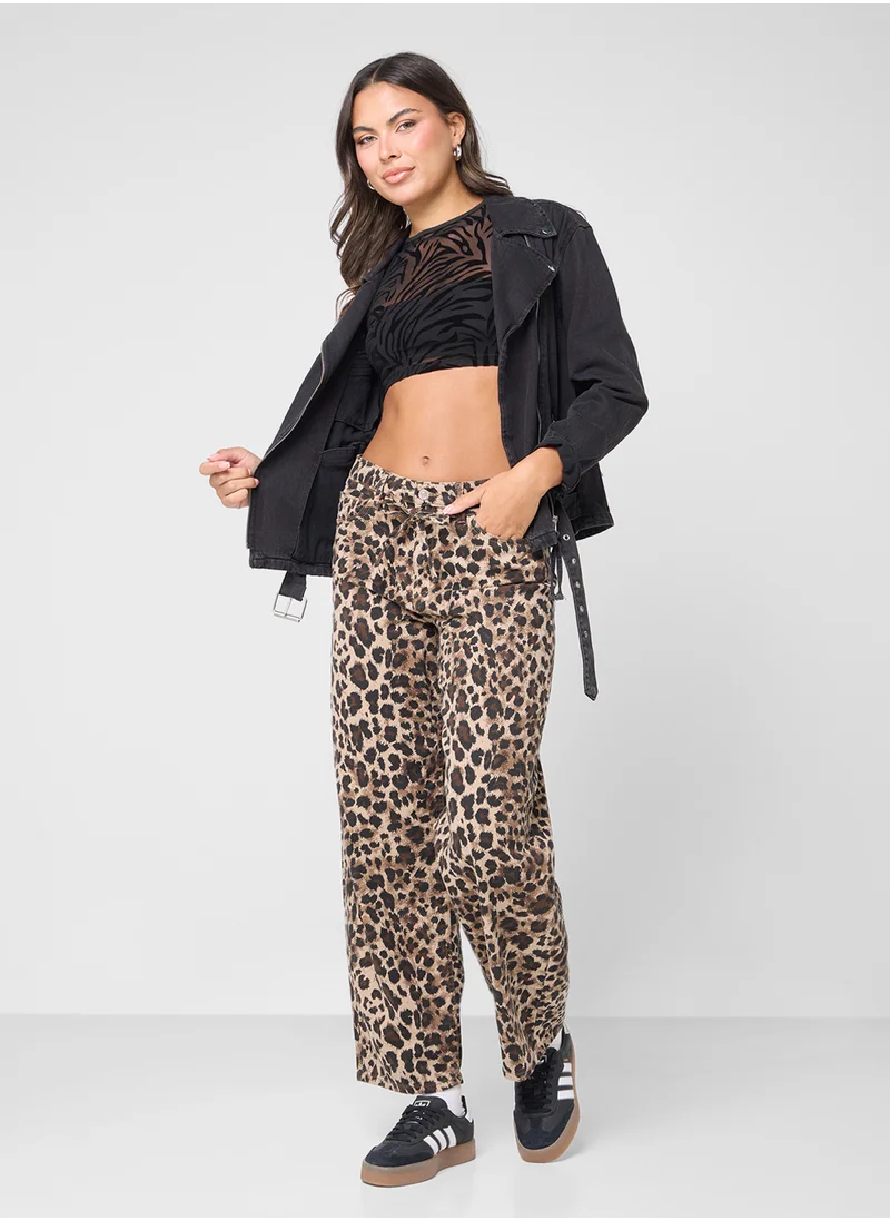 اونلي Printed High Waist Pants