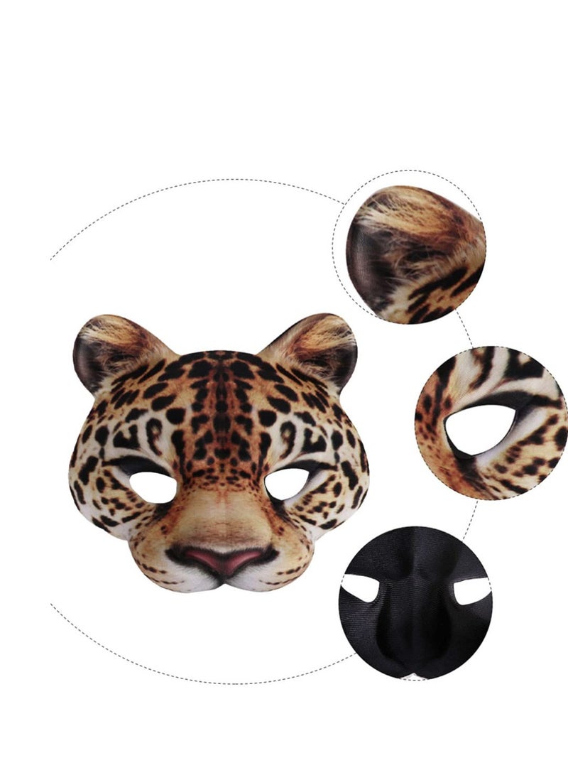 Zikra Prom mask, half face makeup leopard mask costume Suitable for animal cheetah role play Masquerade birthday party costume accessories for boys and girls universal face mask - Image 3