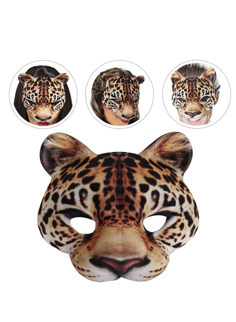 Zikra Prom mask, half face makeup leopard mask costume Suitable for animal cheetah role play Masquerade birthday party costume accessories for boys and girls universal face mask - Image 5