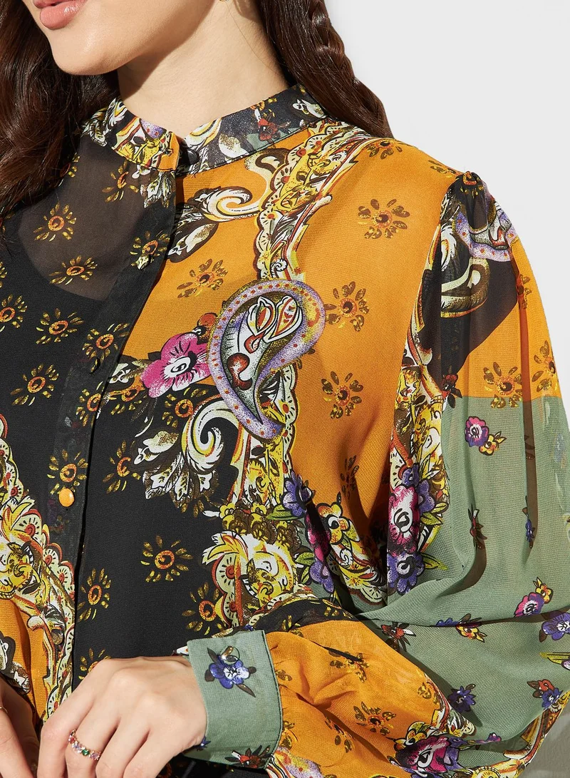 2Xtremz Puff Sleeves Printed Shirt