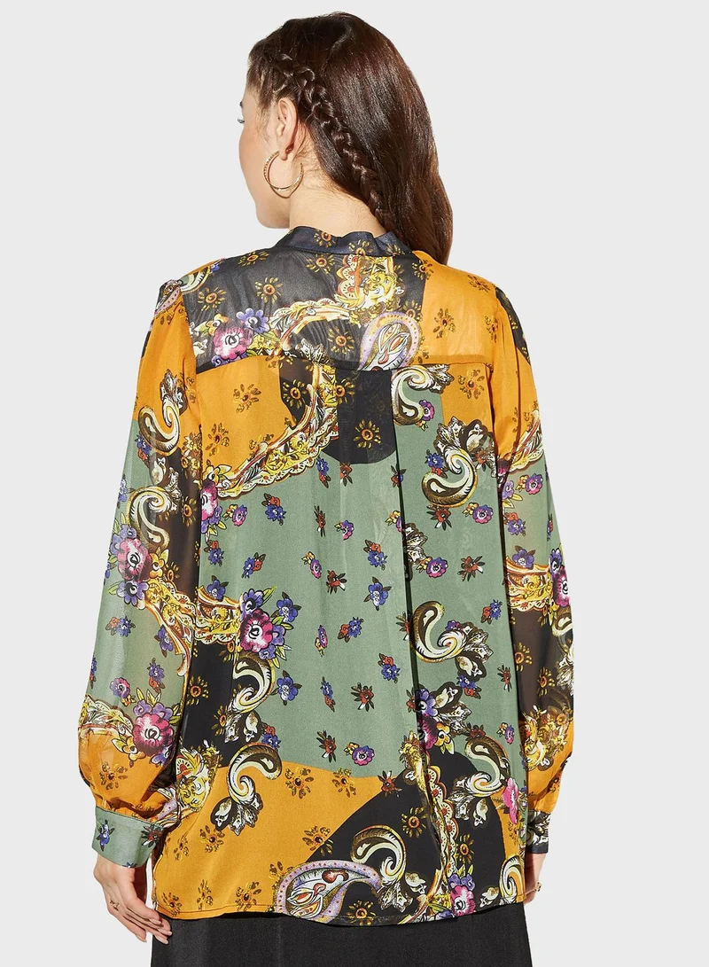 2Xtremz Puff Sleeves Printed Shirt