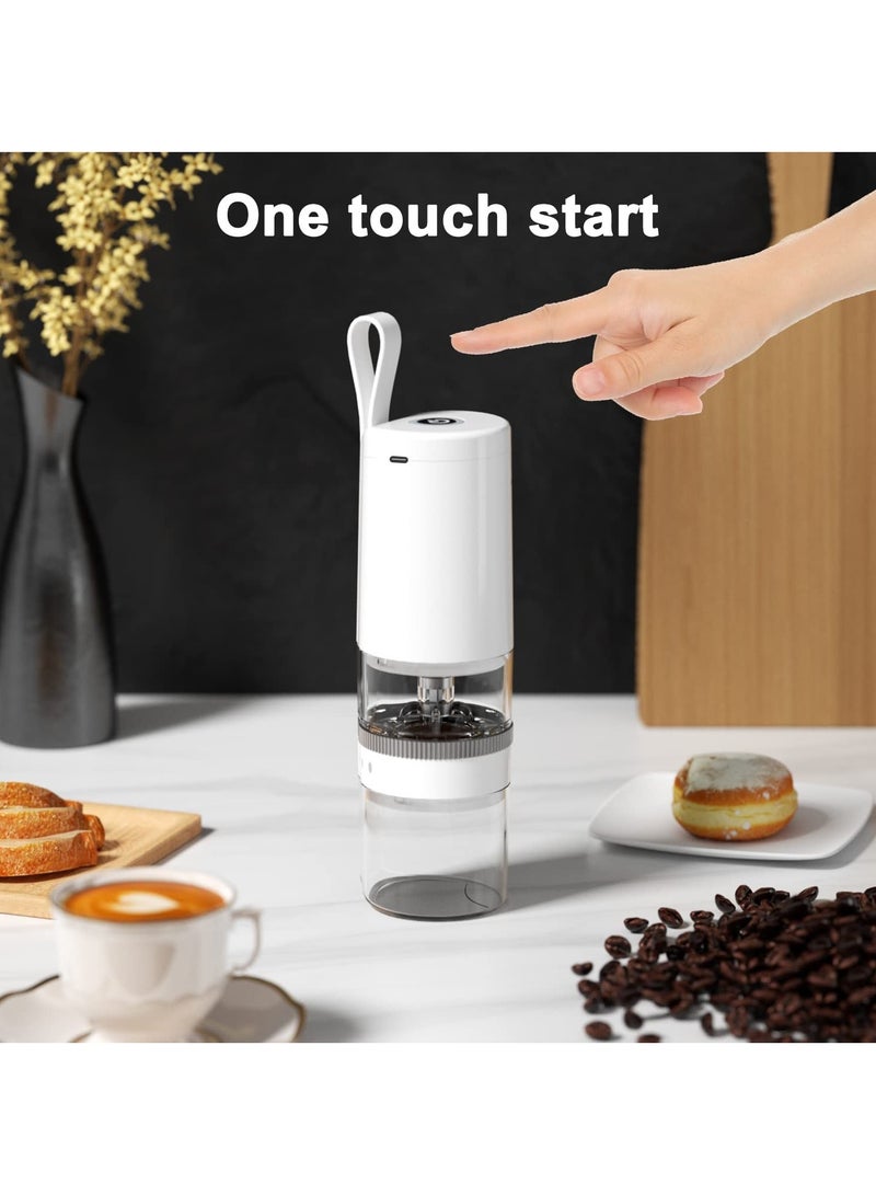 KASTWAVE Coffee Grinder, Electric Portable Coffee bean Grinder, Adjustable Burr Mill with 5 Precise Grind Setting for Drip Espresso (White) - Image 5