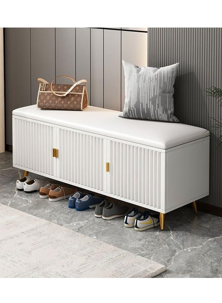 Generic Shoe Bench Wooden Shoe Cabinet Shoe Rack with Soft Seat Cushion Shoe Storage Shelf Shoe Organizer for Hallway, Bedroom  - Image 2