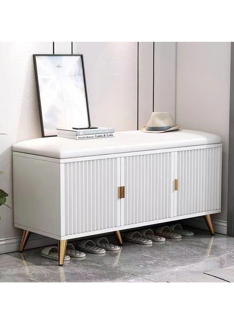 Generic Shoe Bench Wooden Shoe Cabinet Shoe Rack with Soft Seat Cushion Shoe Storage Shelf Shoe Organizer for Hallway, Bedroom  - Image 3