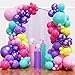 YMSZ Pink Blue Purple Balloons Arch Kit 136pcs Hot Pink Metallic Purple Teal Yellow Balloons with Different Size for Kids Magic Theme Birthday Decoration Baby Shower Party Supplies - Image 2