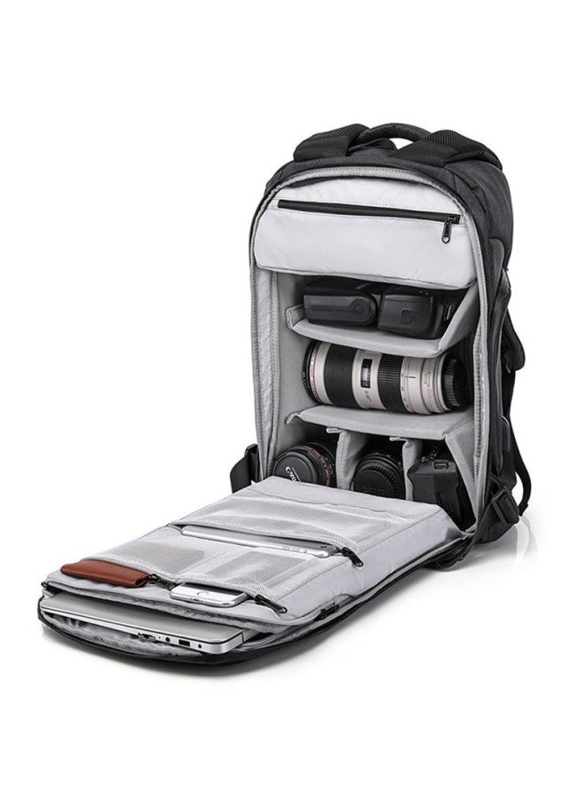 High-end Backpack Photography Bag Professional Outdoor Digital Camera Backpack USB Large Capacity Drone Bag Camera Bag-Color:Black-Dimensions:18 Inch - Image 4