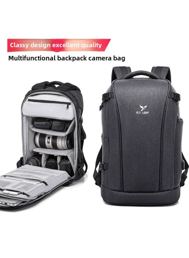 High-end Backpack Photography Bag Professional Outdoor Digital Camera Backpack USB Large Capacity Drone Bag Camera Bag-Color:Black-Dimensions:18 Inch - Image 2