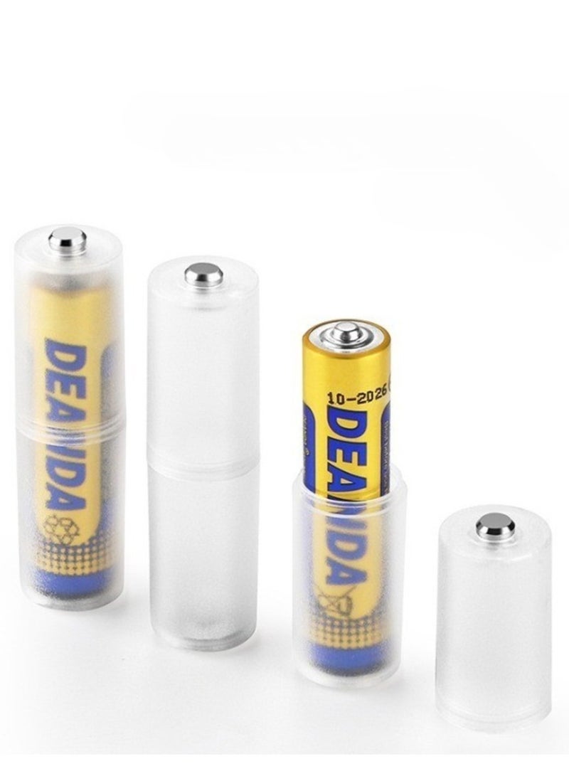 المي هومي محوّل بطارية من AAA إلى AA – حافظة شفافة مقاومة للماء مع موصلات معدنية، للاستخدام المنزلي مع أجهزة التحكم، المصابيح اليدوية، الألعاب، عبوة من 6 قطع - Image 2