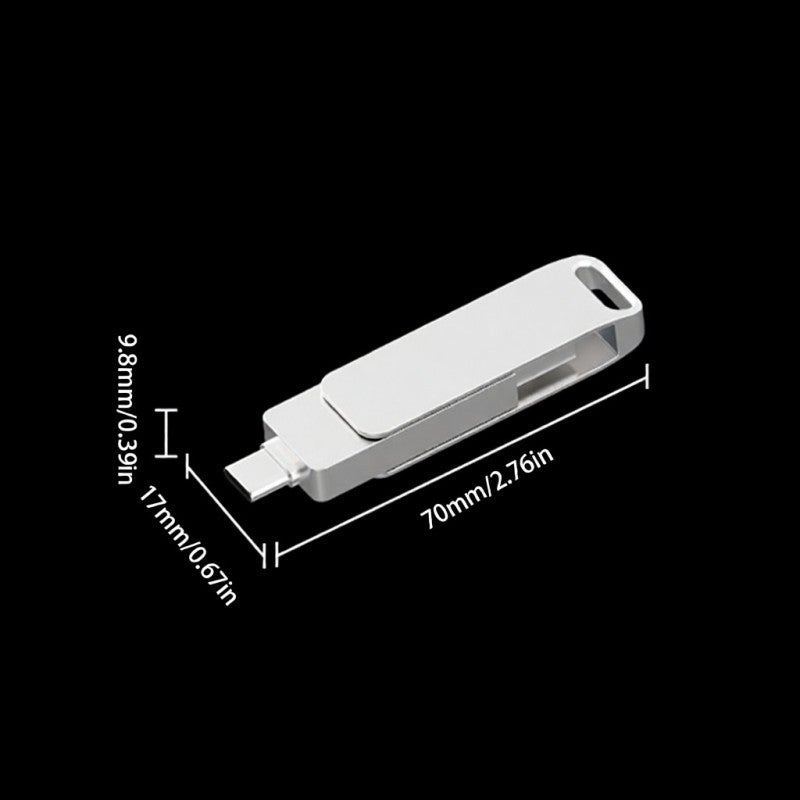 محرك فلاش Type-C بسعة 64 جيجابايت، تصميم قابل للدوران بزاوية 360 درجة - جهاز تخزين USB 3.2 بسرعة قراءة سريعة جدًا تبلغ 150 ميجابايت في الثانية لأجهزة الكمبيوتر المحمولة وأجهزة سطح المكتب والهواتف الذكية مع وظيفة OTG - Image 4