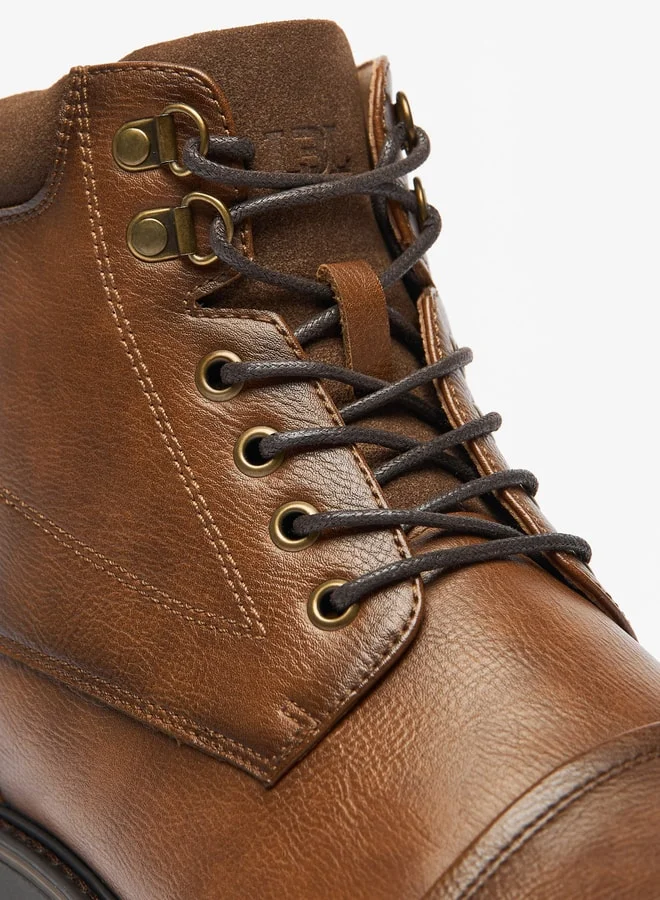 LBL by Shoexpress Men's Textured Chukka Boots with Zip Closure