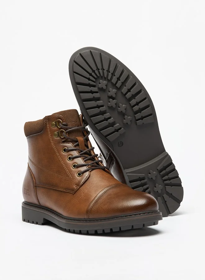 LBL by Shoexpress Men's Textured Chukka Boots with Zip Closure